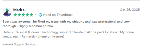 Customer review screenshot