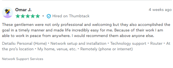 Customer review screenshot