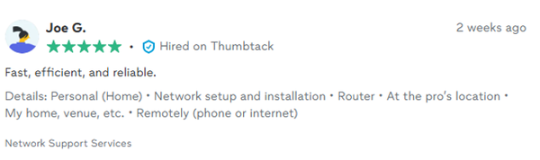 Customer review screenshot