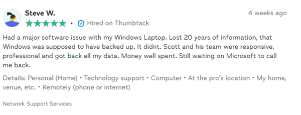 Customer review screenshot